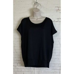 90 Degree By Reflex Womens Black Athletic Top Back Cutouts Size XL